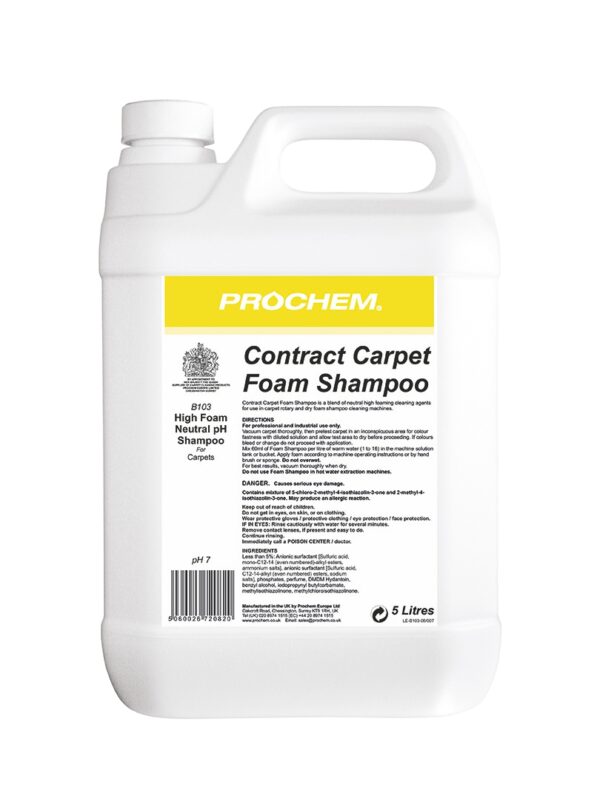 Contract Carpet Foam Shampoo 5L Professional Carpet Washing Chemical